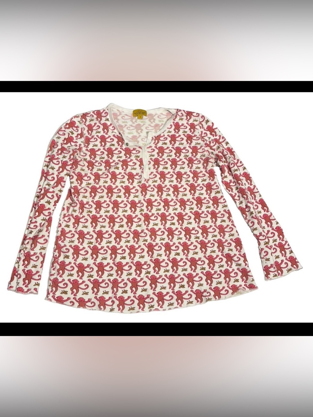 Roberta Roller Rabbit Soft Monkey Screen Print Top S Pima Cotton. x